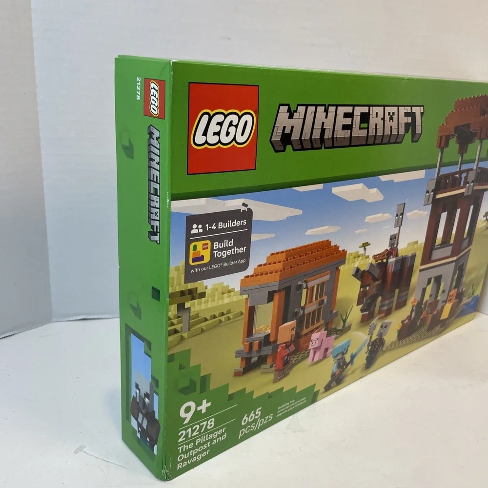 LEGO Building Kit 665pc Green Minecraft The Pillager Outpost 21278